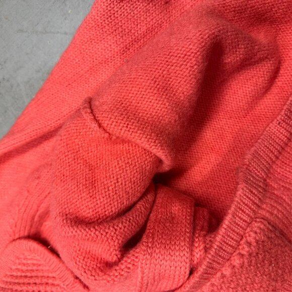 Chunky Wool Knit Sweater Button Up Cardigan Pearl Buttons Pink Small - Picture 6 of 7